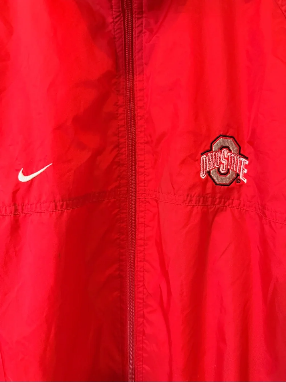 Nike Red Men's Windbreaker with Ohio State Chest Logo